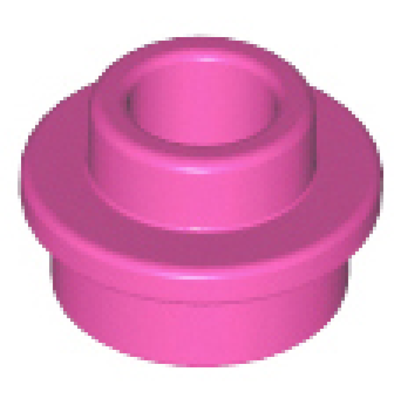 Plaat, Rond 1x1 met open nop Dark Pink